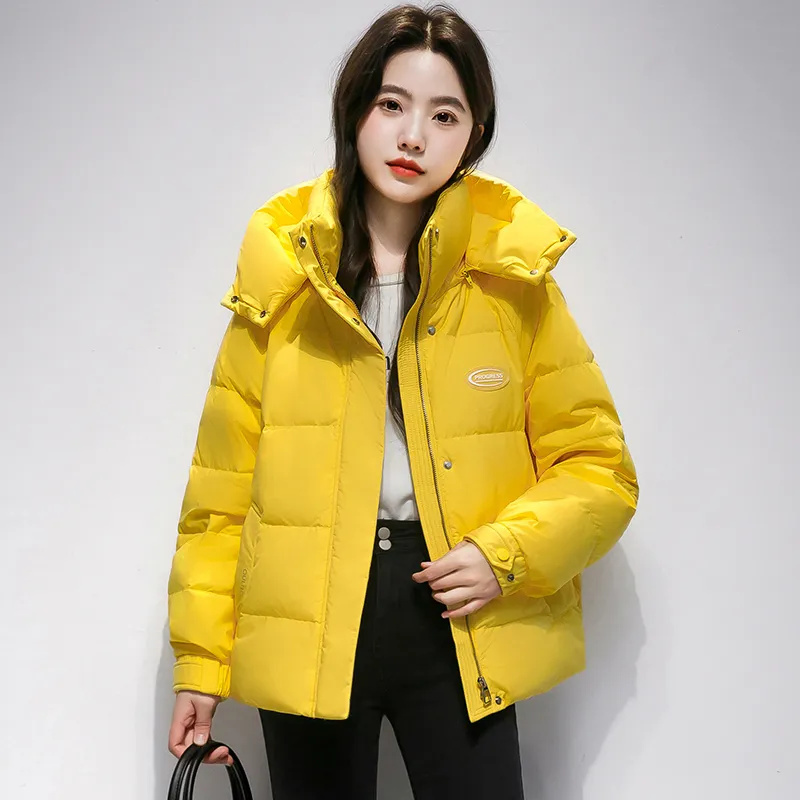 Yellow Winter Clothing - 노란색 겨울 짧은 코트 여성 2025