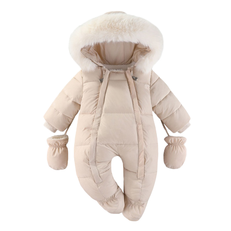 Winter Clothing For Baby Girl - 장갑과 겨울 신생아 아기 Romper 따뜻한