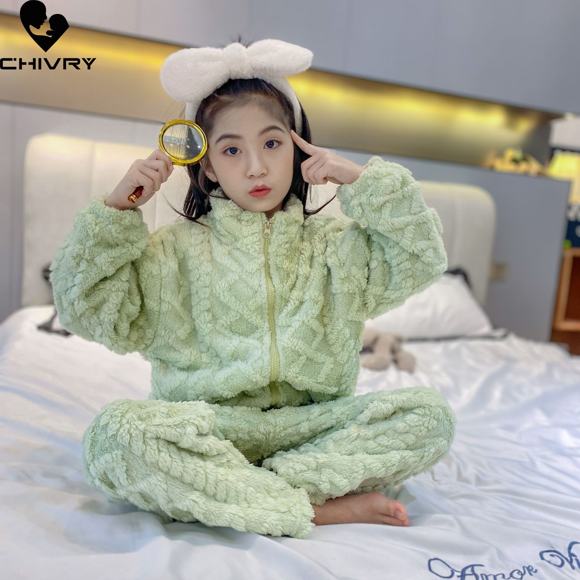 어린이 겨울 두꺼운 따뜻한 플란넬 잠옷, 솔리드 스탠드 - Winter Clothing For Baby Girl 리뷰 및 가격