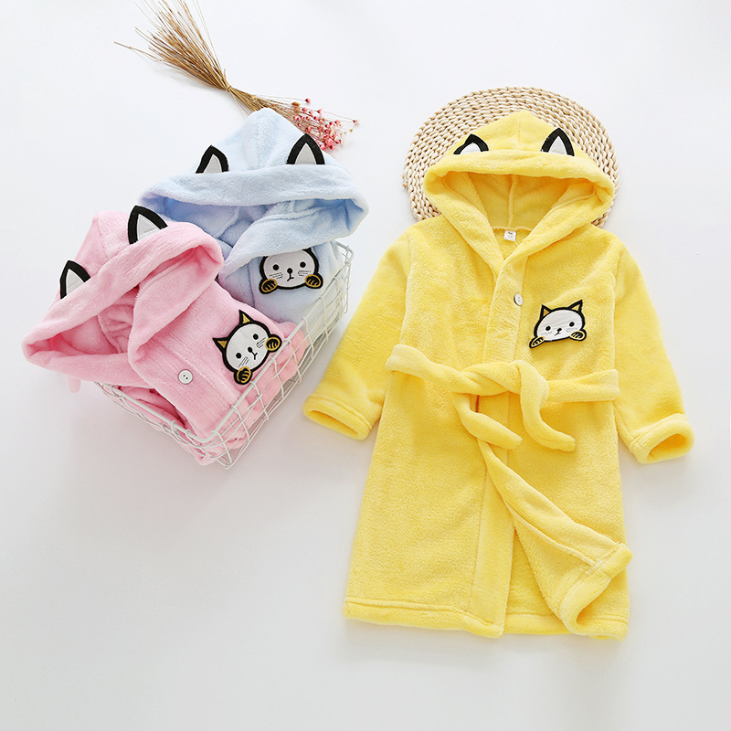 어린이 만화 고양이 가운 새로운 겨울 아기 소녀 목욕  - Winter Clothing For Baby Girl 리뷰 및 가격