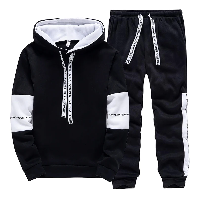남성용 트랙수트 캐주얼 후드 스웨트셔츠 야외 스포츠 조 - Winter Clothes 리뷰 및 가격