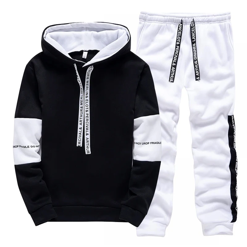 남성용 트랙수트 캐주얼 후드 스웨트셔츠 야외 스포츠 조 - Winter Clothes 리뷰 및 가격