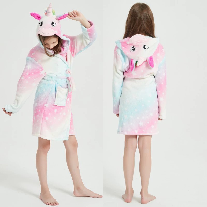 소녀를위한 동물 목욕 가운 어린이 잠옷 플란넬 겨울 소 - Winter Clothing For Baby Girl 리뷰 및 가격