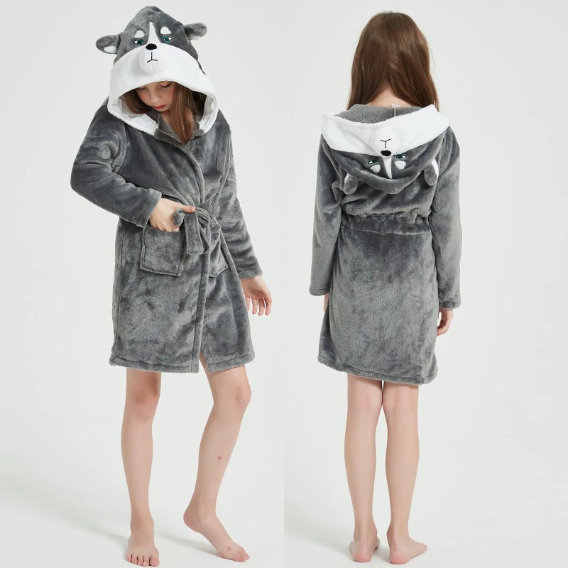 소녀를위한 동물 목욕 가운 어린이 잠옷 플란넬 겨울 소 - Winter Clothing For Baby Girl 리뷰 및 가격