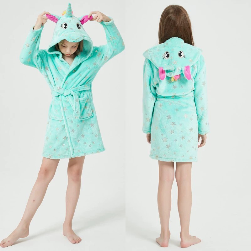 소녀를위한 동물 목욕 가운 어린이 잠옷 플란넬 겨울 소 - Winter Clothing For Baby Girl 리뷰 및 가격