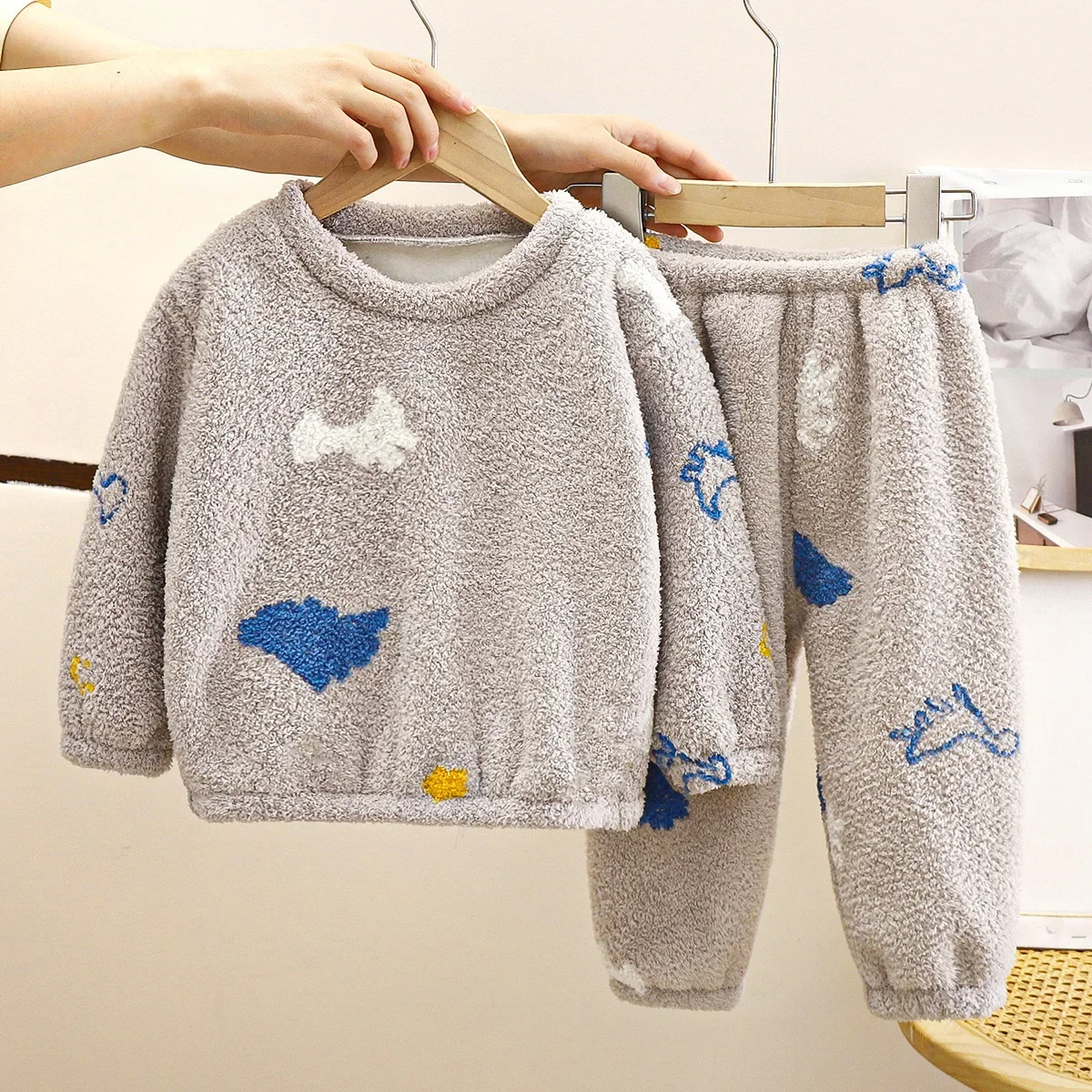 새로운 어린이 가을 겨울 두꺼운 따뜻한 양털 잠옷 귀여 - Winter Clothing For Baby Girl 리뷰 및 가격