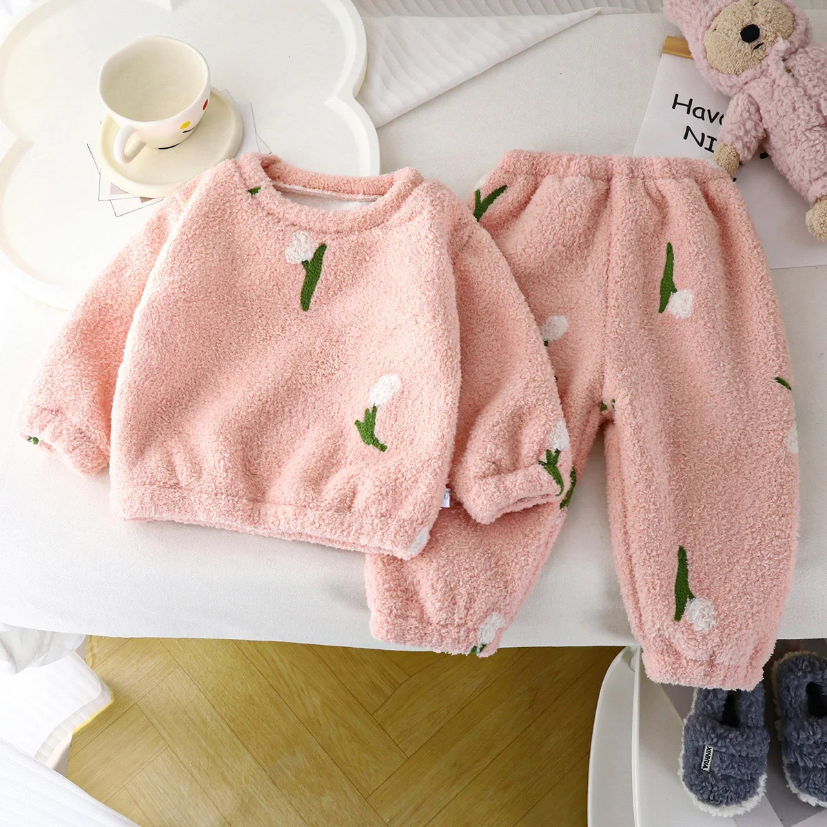 어린이 가을 겨울 두꺼운 따뜻한 양털 잠옷, 귀여운 만 - Winter Clothing For Baby Girl 리뷰 및 가격