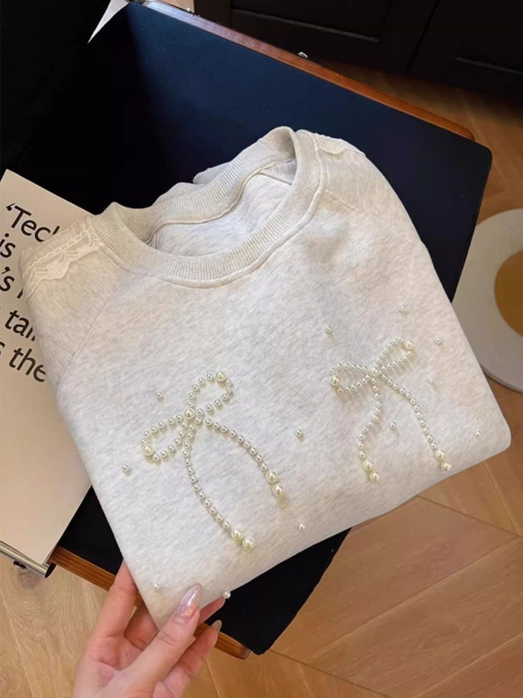 라운드 넥 진주 여성 스웨트셔츠 2025 트렌드 한국  - Winter Clothing Essential 리뷰 및 가격