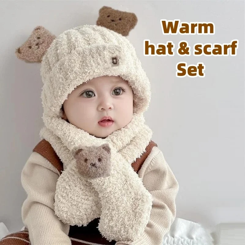 1-10PCS 소녀 소년을위한 아기 모자 스카프 겨울  - Winter Clothing For Baby Girl 리뷰 및 가격
